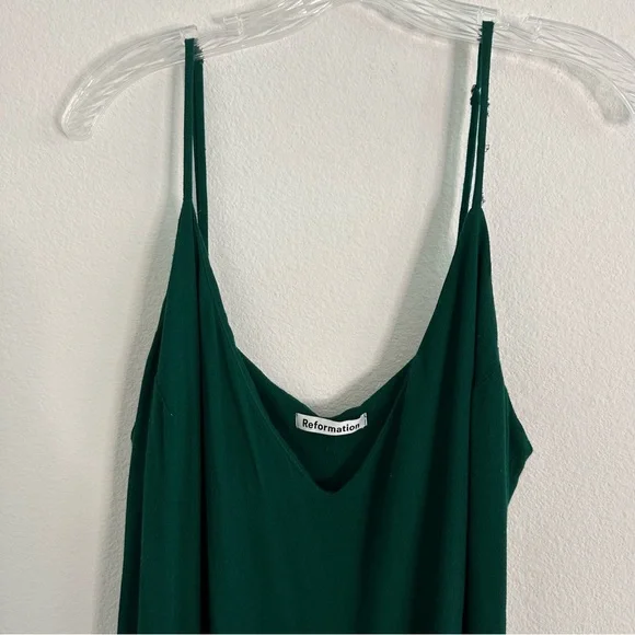 Reformation Crimini Midi Dress in Emerald Green Size: 16 - Picture 3 of 14